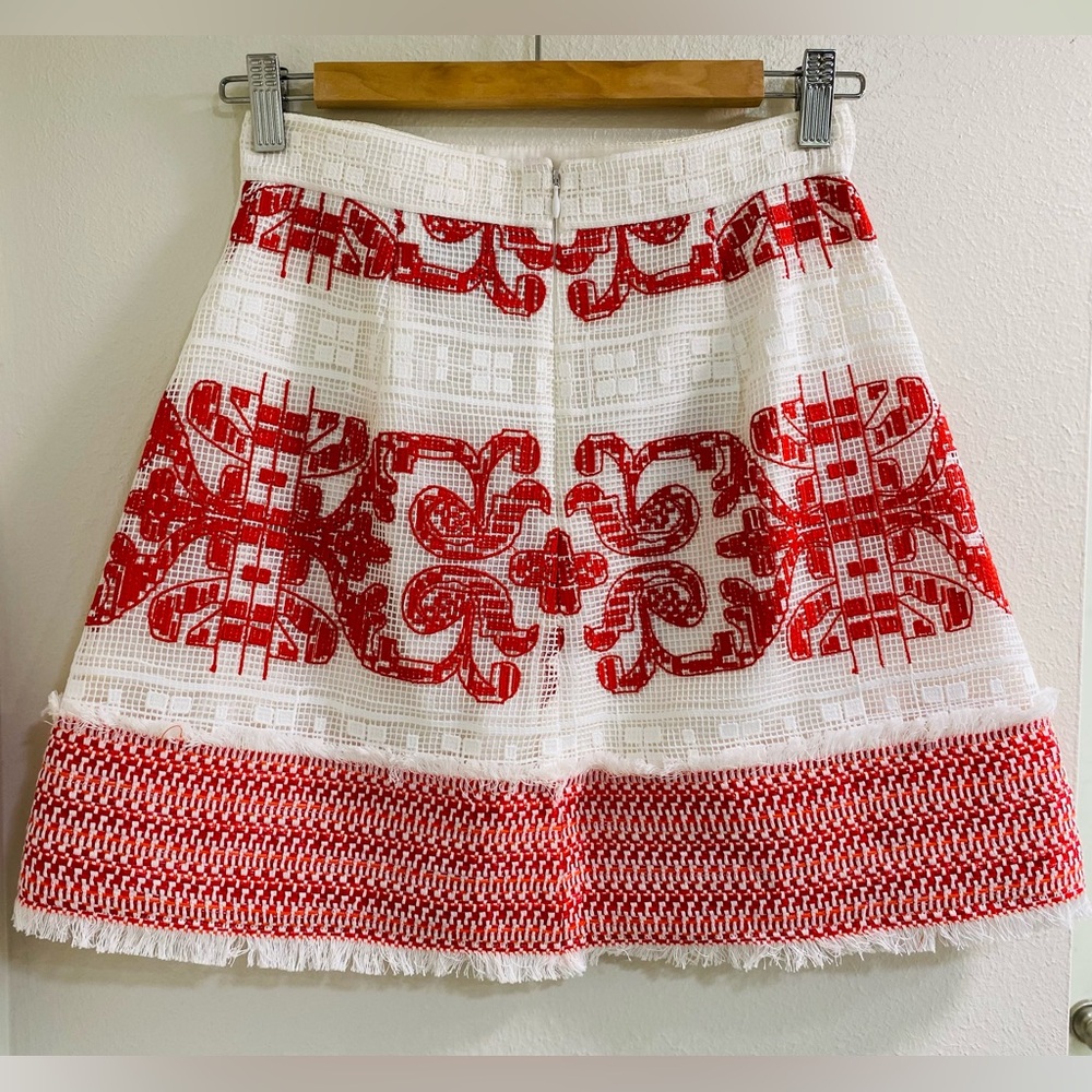 ALEXIS Anzel Skirt in Red Embroidery Size XS - Picture 4 of 8